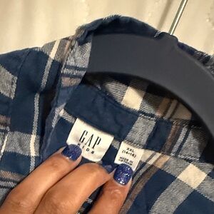 GAP Navy and White Checkered Shirt